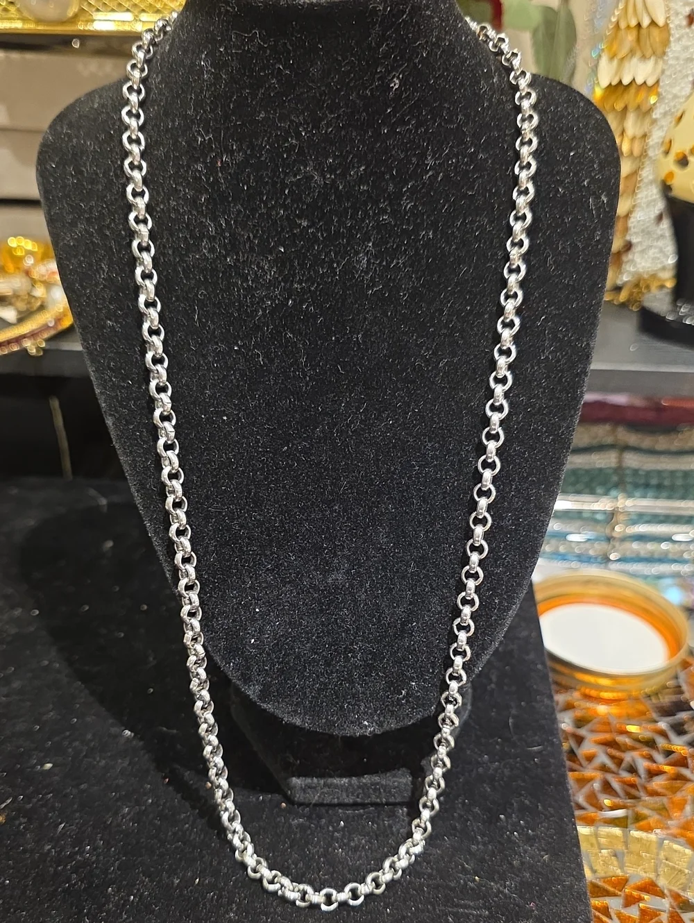 Classic Silver-Tone Men's Chain Necklace